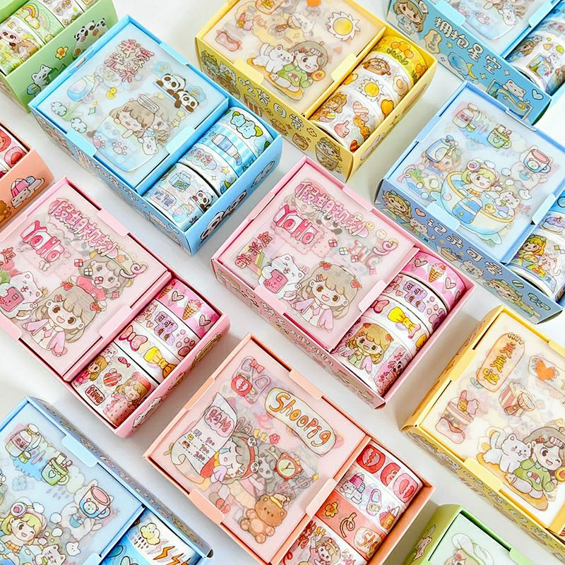 

PAKET KOMPLIT STICKER ROLL JURNAL DIARY STICKER DIY WASHI STICKER SET GLITTER