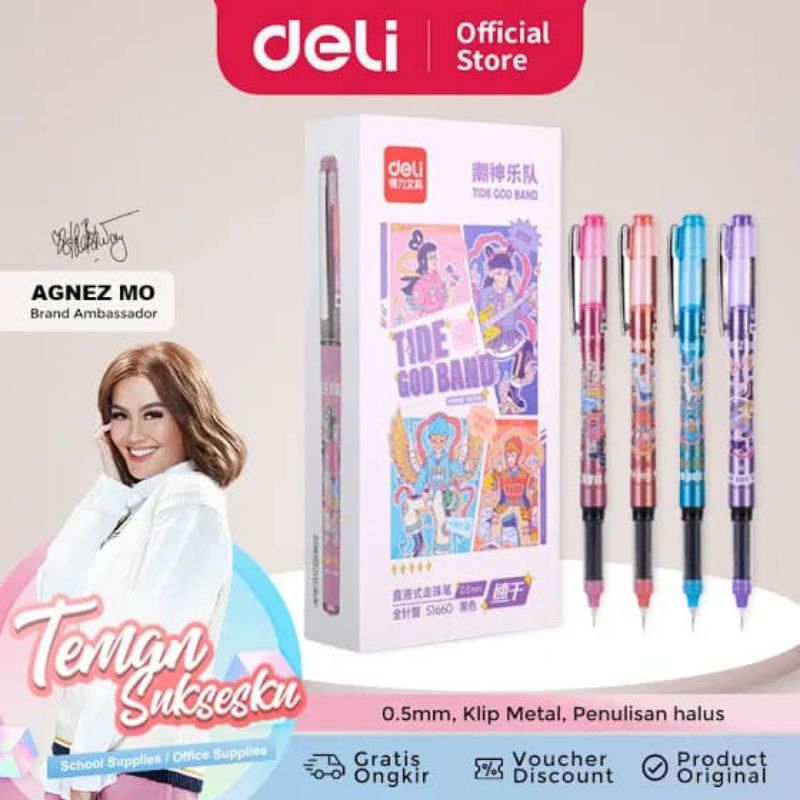 

Deli Roller Pen / Roller Gel Pen / Pulpen Roller Kartun 0.5mm Dapat Menulis Hingga 1100 Meter S1660