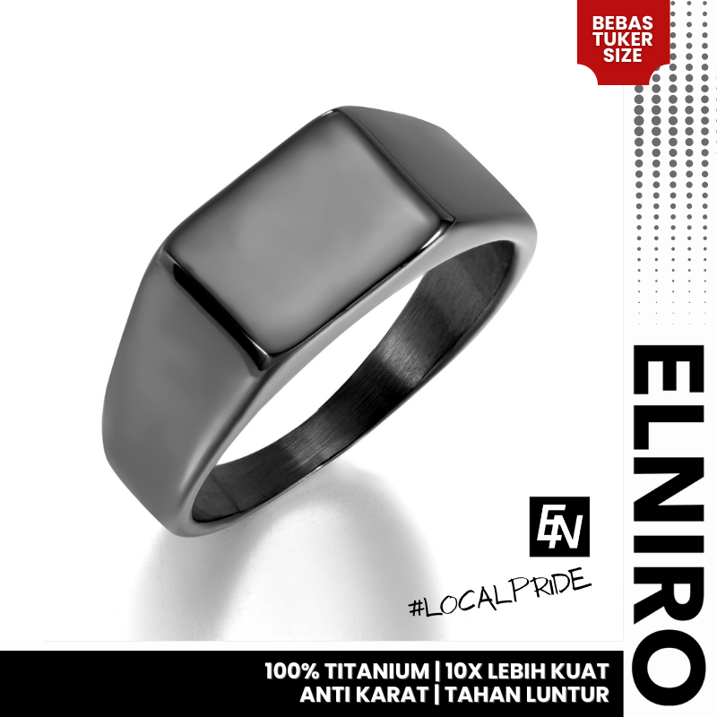 ELNIRO Premium Rings FLORENZI Real Titanium Anti Karat Cincin Titanium Pria Wanita