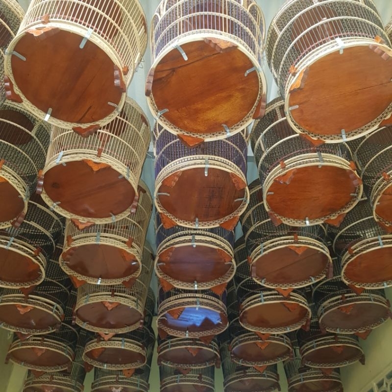 Sangkar burung perkutut rotan rajut