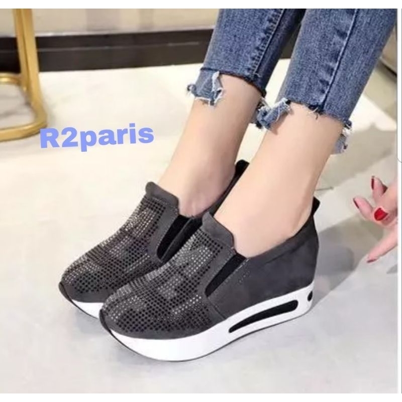 ZPT-Sepatu sneakers wanita glitter OF-75