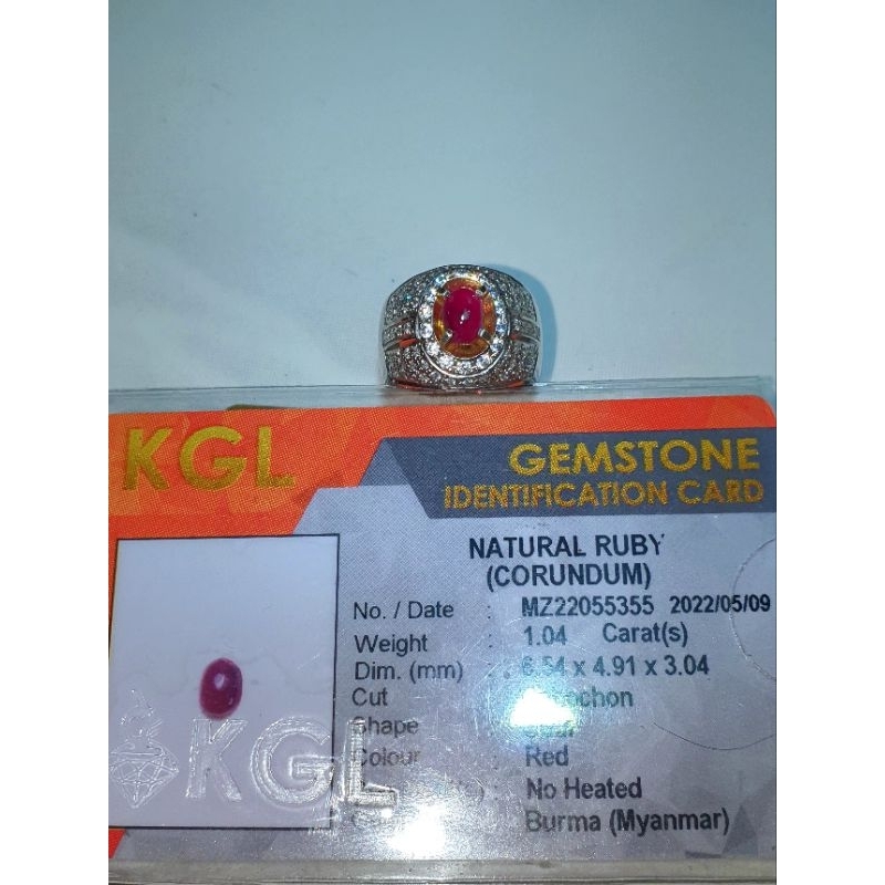 Ruby burma red no heated burma memo kgl