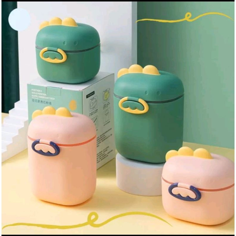 Kotak susu anak lucu karakter dinosaurus / 800ml + sendok takar