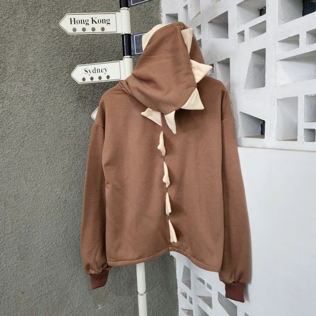 HOODIE WANITA DINO THORN BAHAN FLACEE LD 100 - 120CM Sweater Hoodie Polos // Hoodie Sweater Wanita Orginal  // Hoodie wanita terbaru 2023 kekinian ( BISA BAYAR DI TEMPAT)