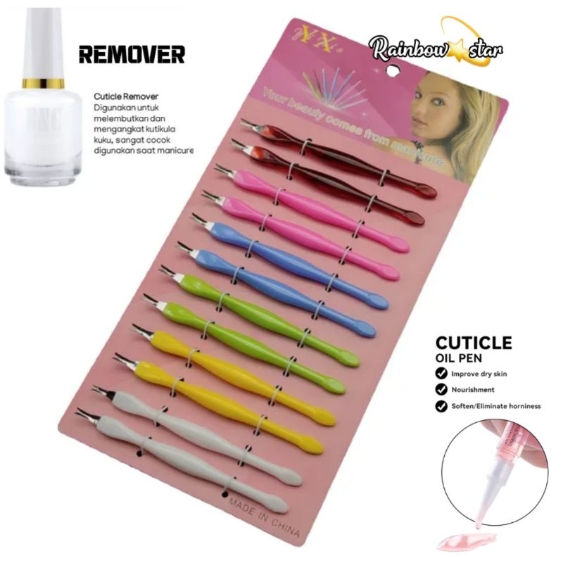 12pcs Cuticle Nail Trimmer / Lidah Ular Menicure Pedicure / Cuticle Remover