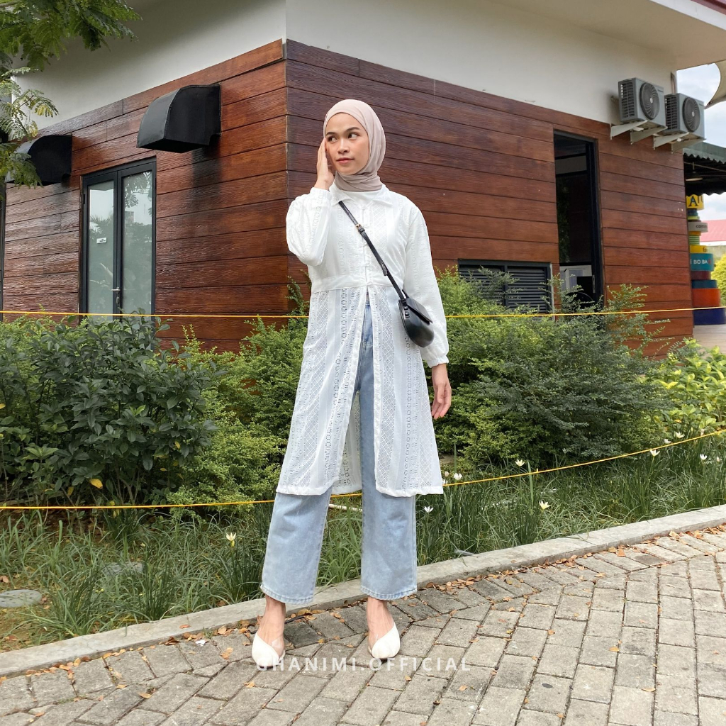 Ghanimi - Talia Tunik / Outer Brukat Kondangan / Tunik Brukat / Tunik Kondangan / Tunik Pesta / abaya brukat / baju kondangan kekinian