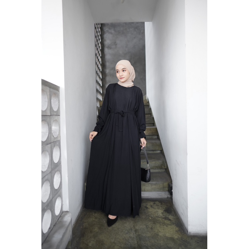 FARA SET ABAYA 2in1 CANTIK KEKINIAN ELEGAN SIMPLE OVERSIZED