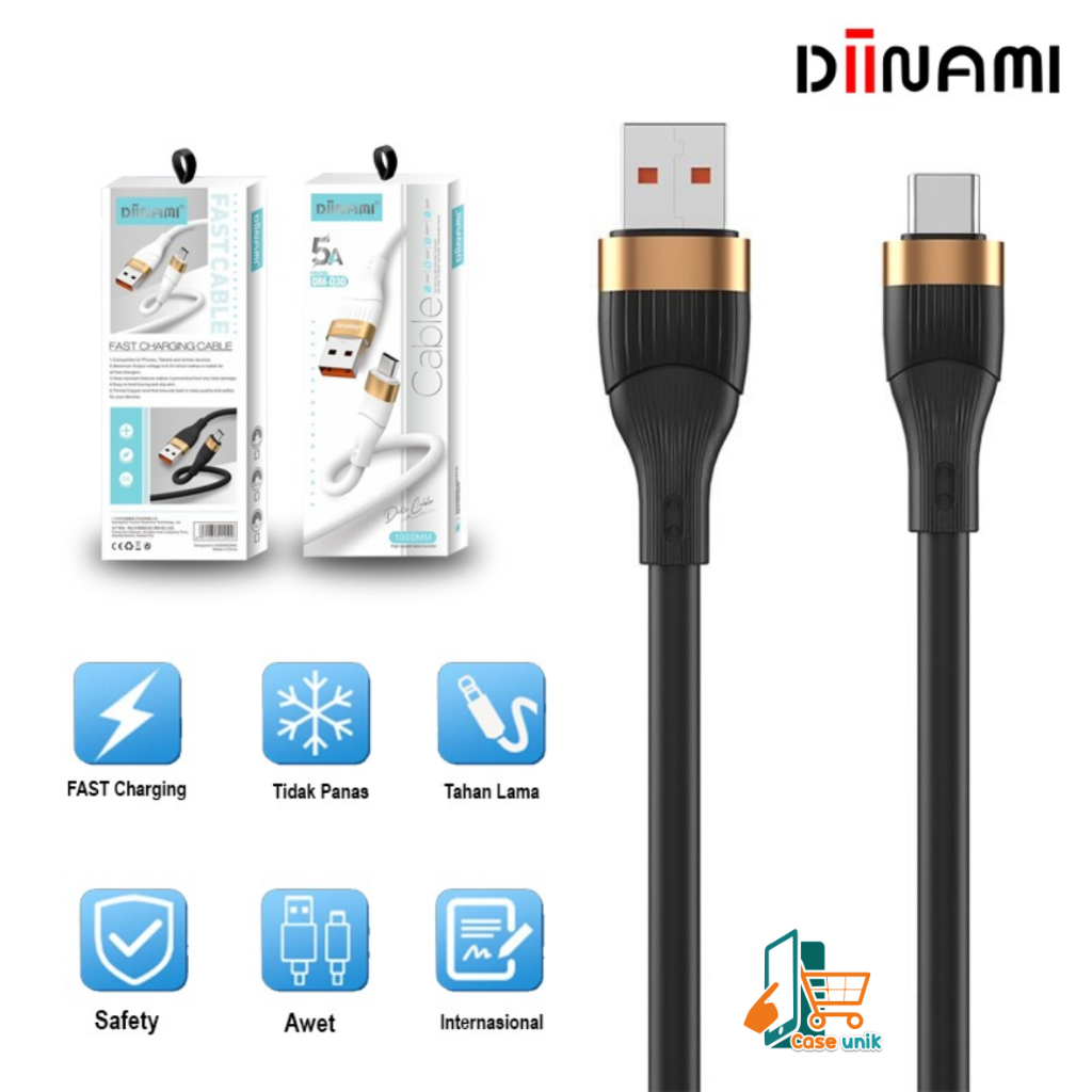 ￼DIINAMI Q30 Cable kabel Data Charger 5A super fast Charging  pengisian cepat for micro usb , tipe c usb &amp; iPhone  ( lighthing ) usb qualcom 5A  18W  - Garansi Resmi 1 Tahun CS5974