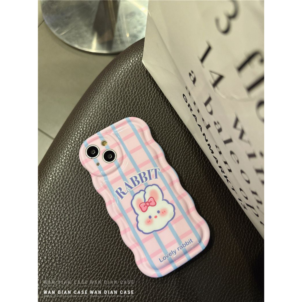 [TPC] Soft Case Bear and Rabbit Cute Wave Case Kompetibel For IPHONE 7 8 plus X XS MAX 11 12 13 14 PRO MAX - IP088