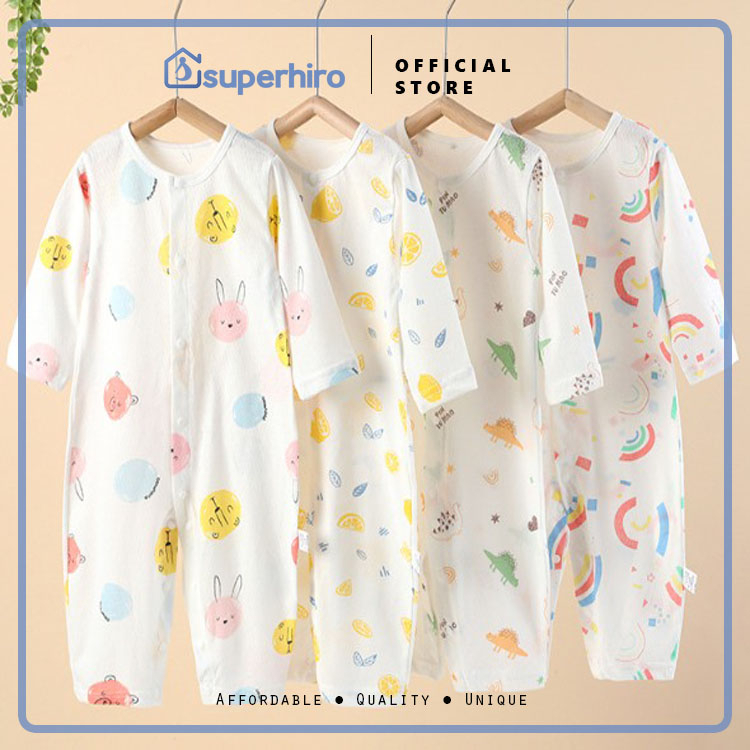 Baju Bayi Newborn jumpsuit Lengan Panjang 0-12 Bulan motif lucu