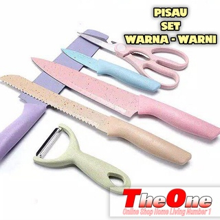 PISAU SET 6IN1 Warna Warni Kode 600 - Corrugated Kitchen Knife Kitchenware