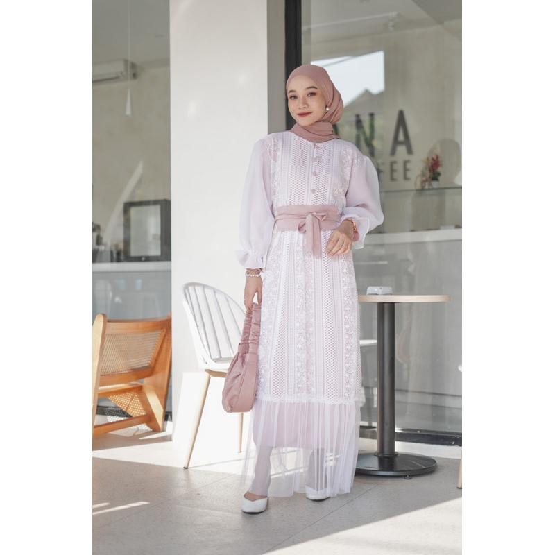 QAMALA DRESS KOREAN STYLE CANTIK ELEGAN SIMPLE KEKINIAN KONDANGAN