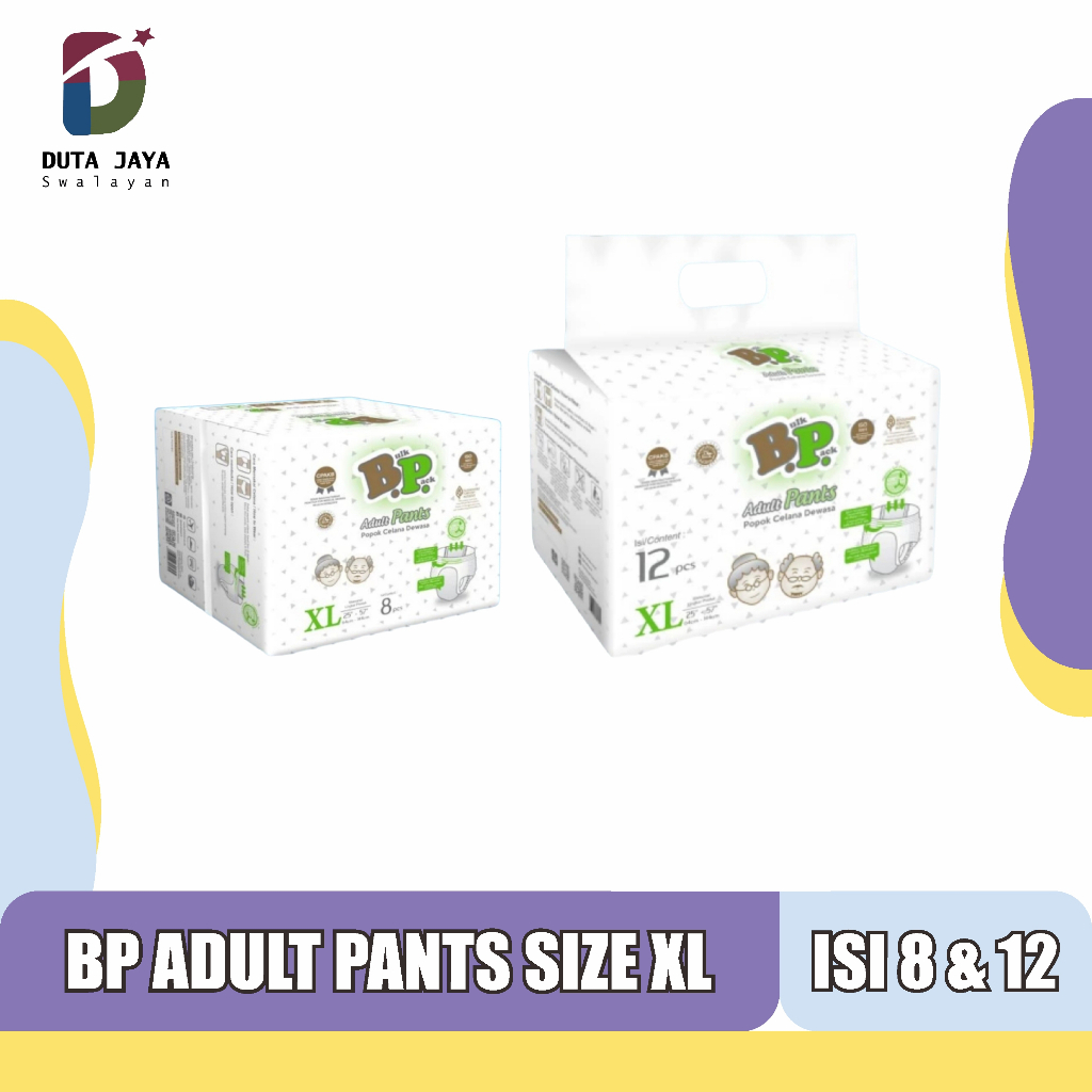 BP Adult Pants Bulk Pack Pempers Popok Dewasa Celana Size XL Isi 8, 12