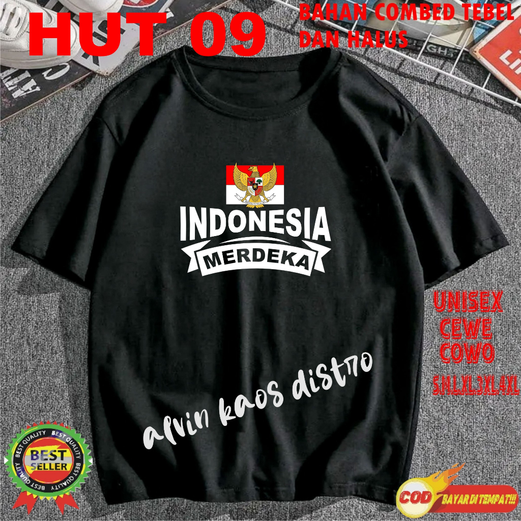 Beli 10 Gratis 1 Pc Hut RI 78 1945 Kemerdekaan RI 2023 Kaos Merah 17 Agustus Kaos pria &amp; Wanita ANK2 &amp; DWS pdk1