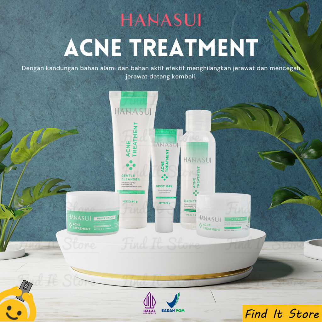 Hanasui Acne Treatment Series | Cream |  Cleanser | Essence | Spot Gel | Perawatan Kulit Berjerawat BPOM HALAL