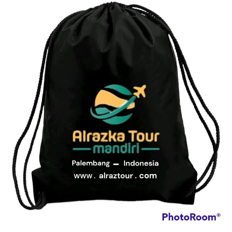 Tas serut custom sablon logo tulisan