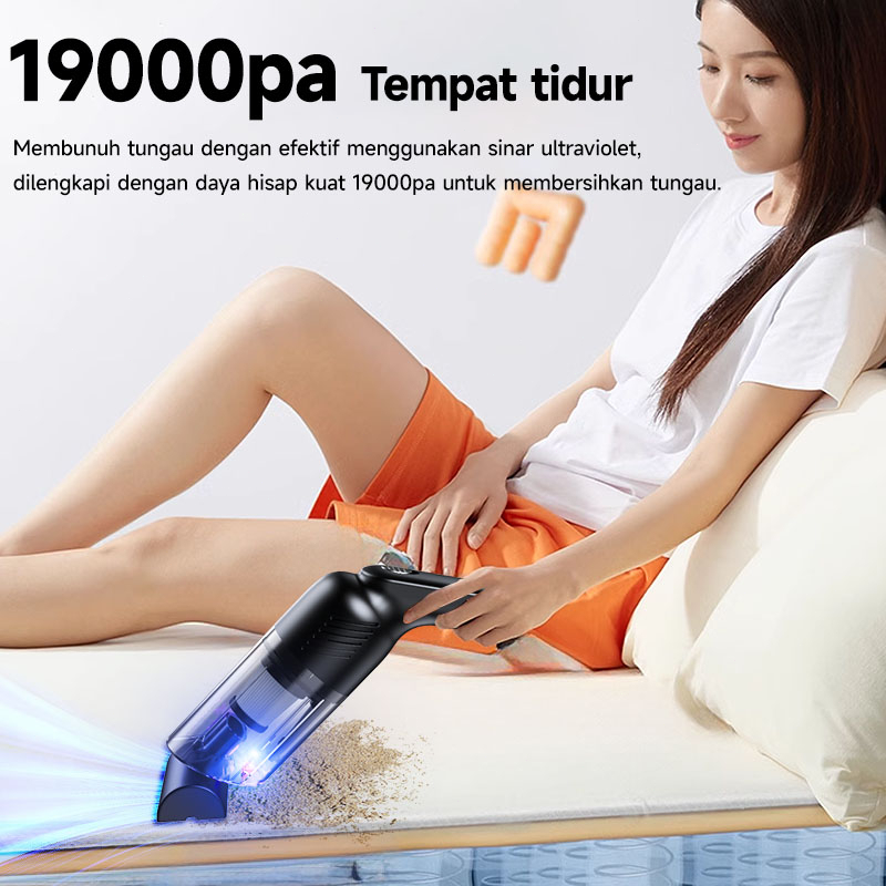 AmazeFan 19000Pa UV vacuum cleaner Portable kucing Anti Dust Mite mobil kasur anti tungau  penyedot Cordless Handheld cleaner vakum cleaner Wet And Dry penghisap bu kasur penghilang bulu baju anti jamur dan kutu lint remover