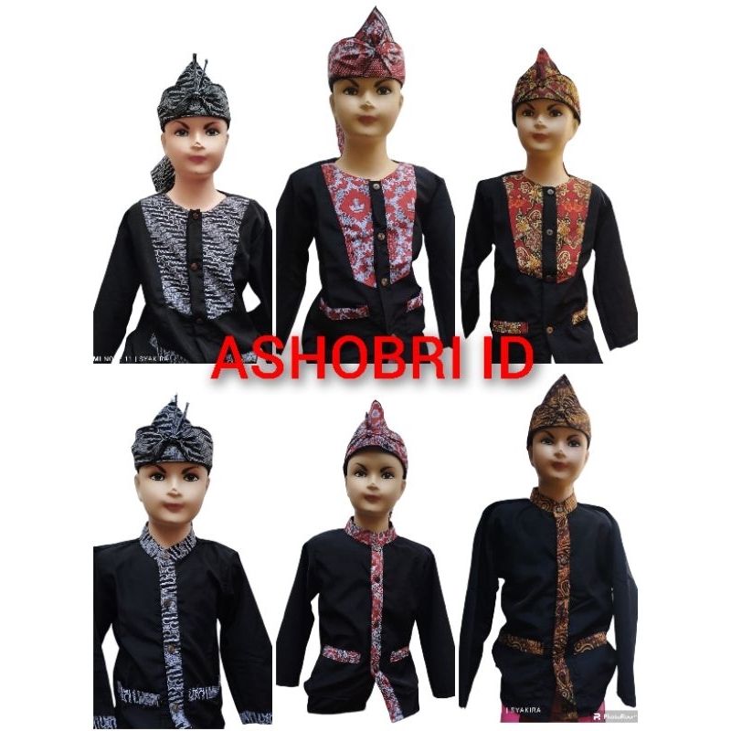 komplit_Baju+celana+iket/stelan baju pangsi anak laki/baju adat daerah anak sekolah Paud,Tk,SD usia 3_12 tahun