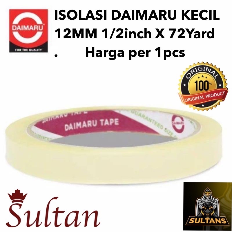 PROMO ISOLASI DAIMARU ORIGINAL UKURAN 12MM 1/2INCH LAKBAN BENING TRANSPARAN BY SMOLL