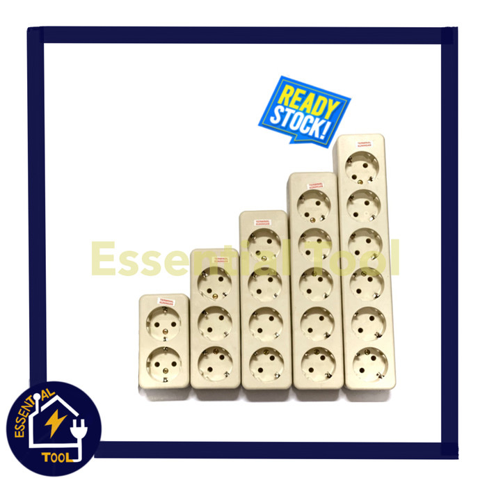 Stop Kontak Arde / Terminal Kuningan 1 - 6 Lubang UTICON Colokan