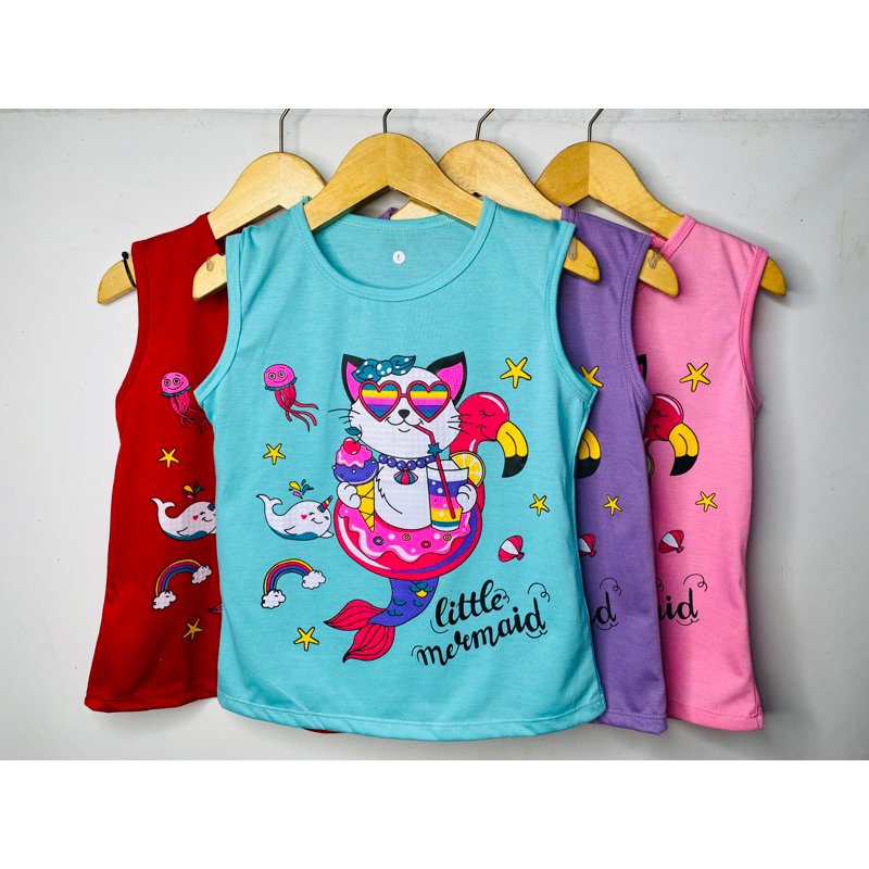 Singlet anak perempuan-singlet little mermaid 1-10 tahun