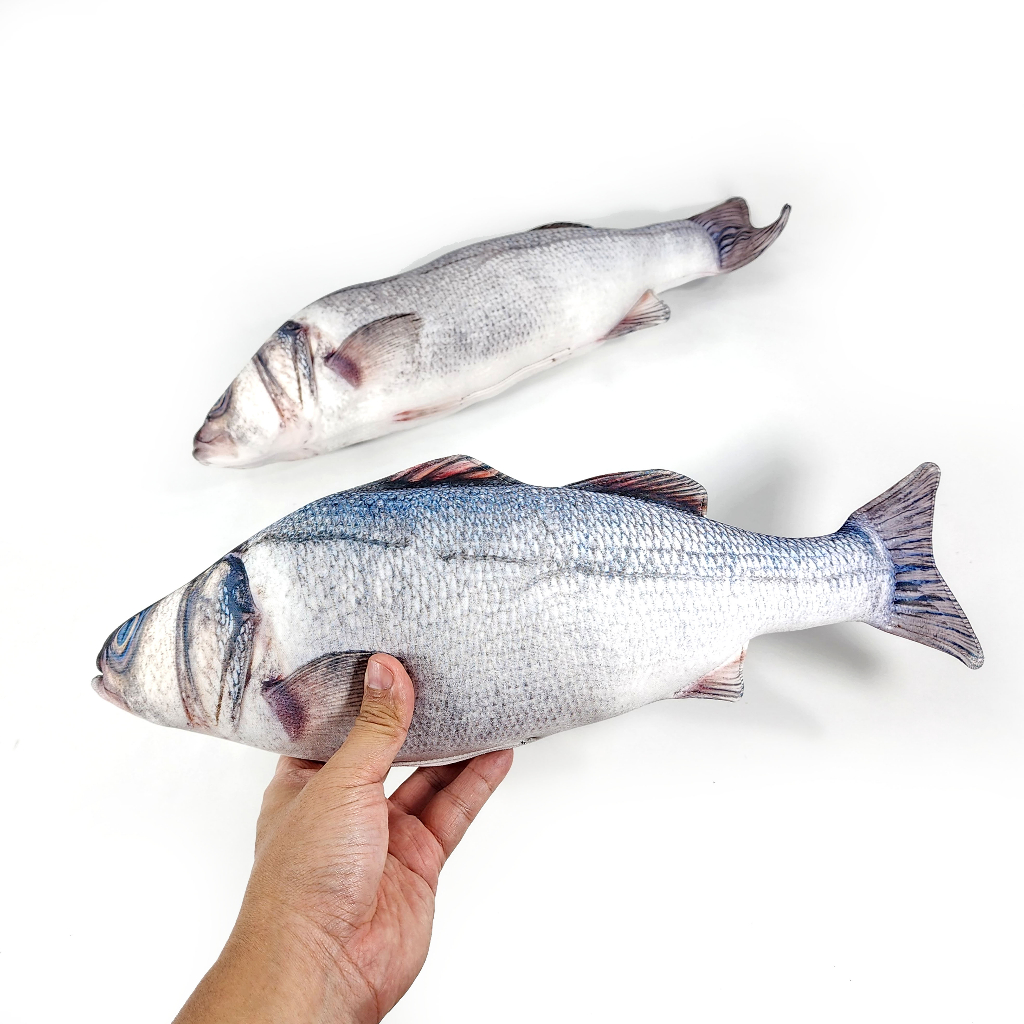 Boneka Ikan Kakap Putih Laut Segar Barramundi Premium untuk Prank