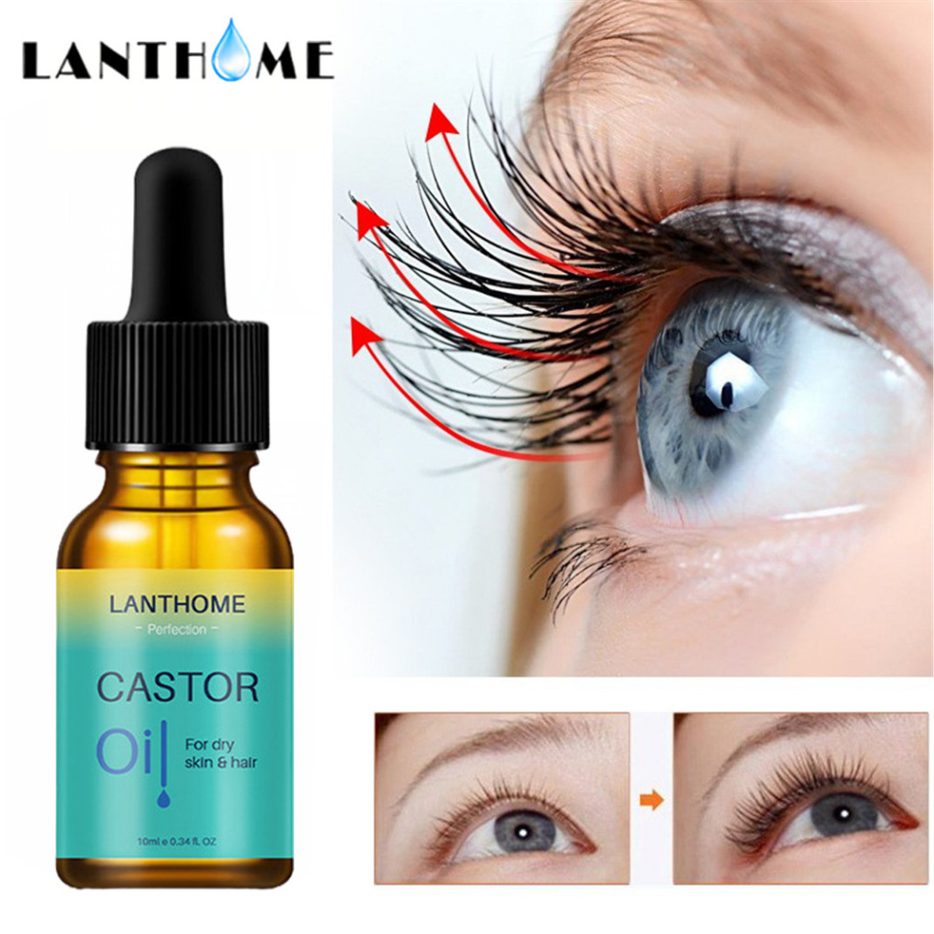 LANTHOME Natural Castor Oil Eyelash &amp; Eyebrow dan Hair Growth - (7 Hari Penebal Pemanjang Bulu Mata&amp;Rambut&amp;Alis) Serum Untuk Lashes&amp;Eyelashes&amp;Eyebrows and Hair Growth 10ml Original