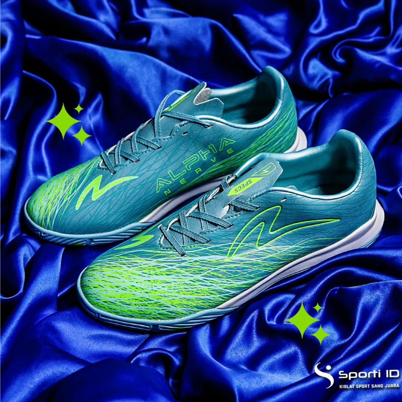 Sepatu Futsal Specs Accelerator Alpha Nerve Pro IN - Aqua Gray 402252 Original