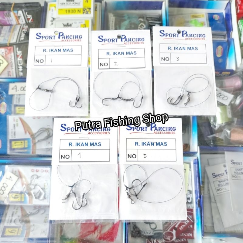 Accessories Rangkaian Pancing Cabang 2 Untuk Mancing Ikan Mas, Patin, Tombro | Rangkaian Kail Pancin
