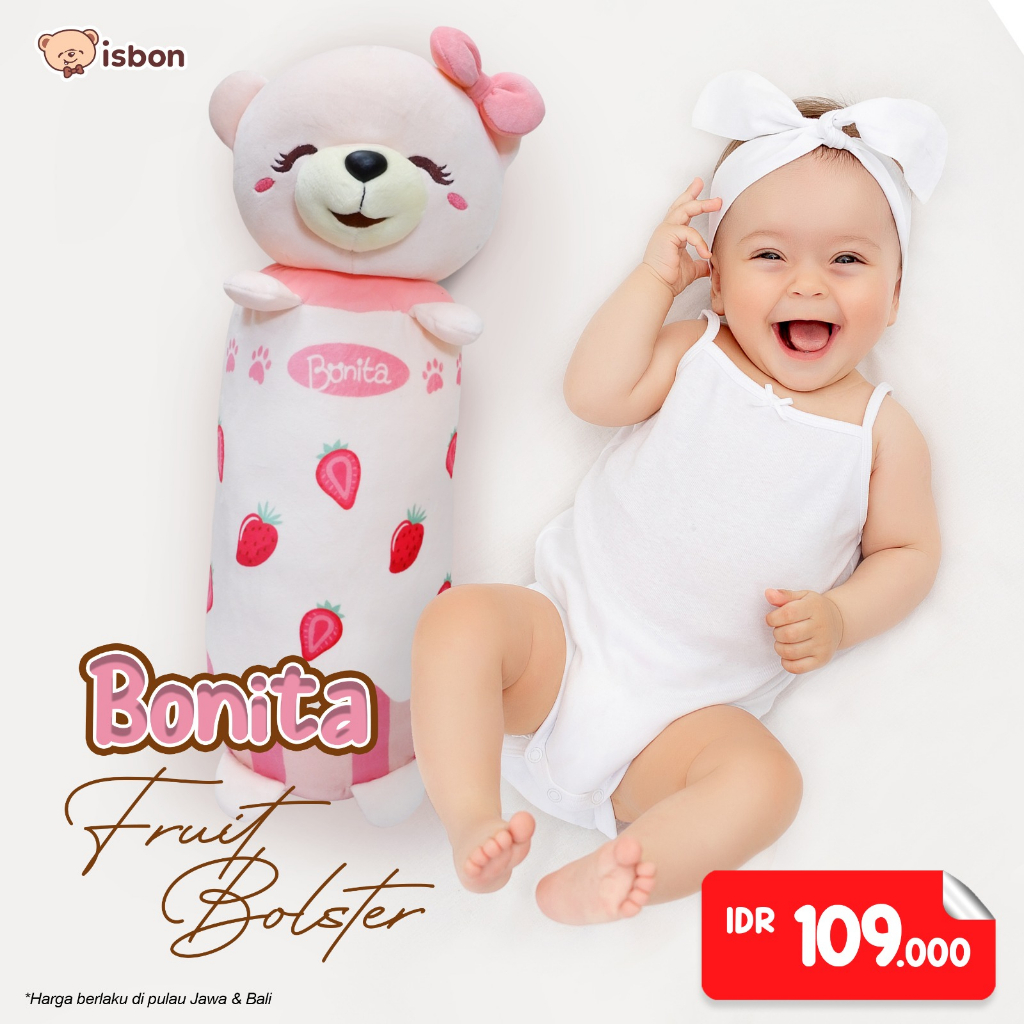 ISTANA BONEKA Guling Anak Fruit Bolster Mini Boney Bonita Karakter Buah dan Cookies Bahan Halus Non Alergi Wajib Punya