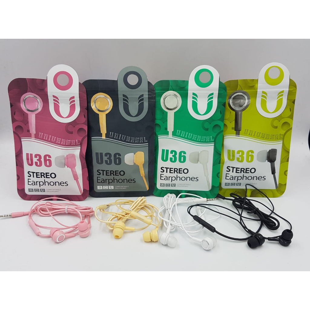 Headset earphone universal macaron U-36 FLECO