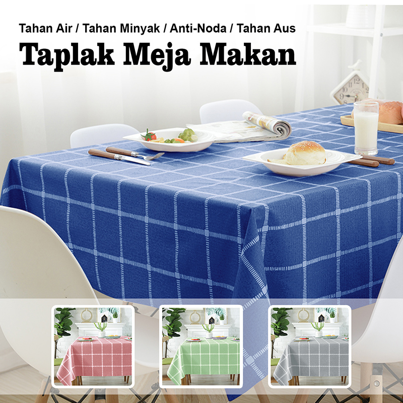 Lodoestar Terlaris - Taplak Meja Makan 4 Kursi Motif Kotak - Kotak Terbaru Anti Air -  D13-3A