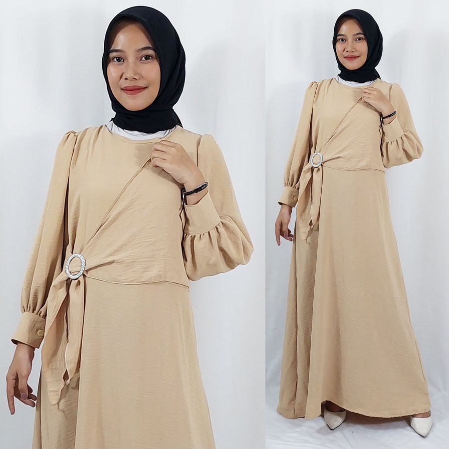 CARLINA DRESS ALETA MODERN PREMIUM CRINKLE AIRFLOW KATUN MAXY WANITA