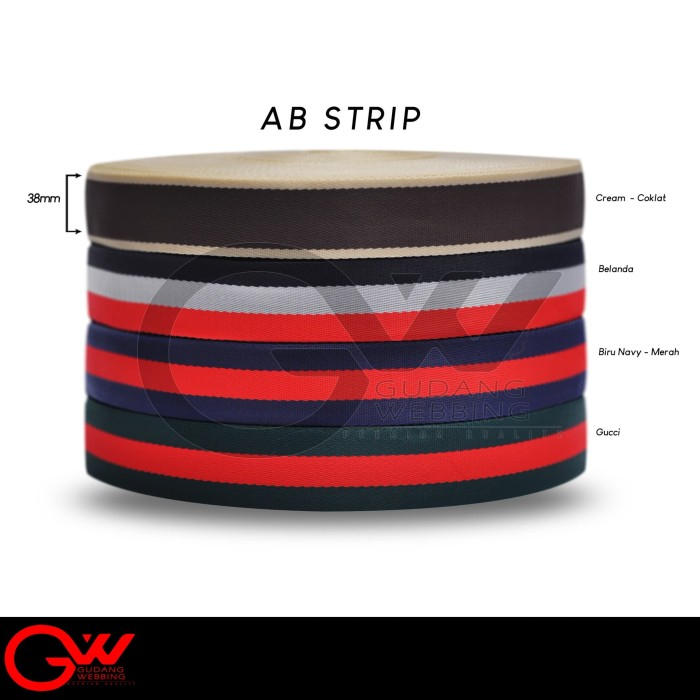 Webbing motif - AB STRIP 3,8 cm