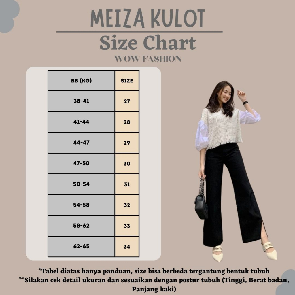 WOW-Meiza Kulot Jeans Hight Waist Premium// Kulot Jeans HW Wanita