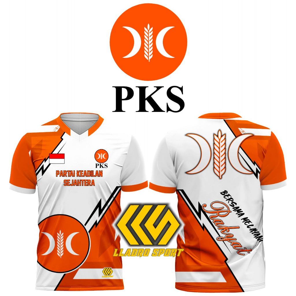 Jersey Partai PKS Putih Full Printing Terbaru