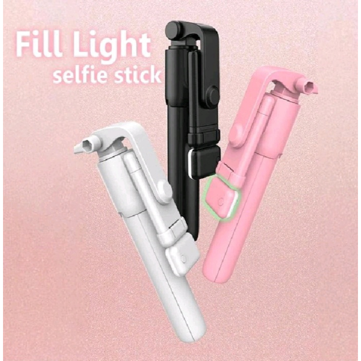 Tripod Selfie Stick R1S Led R1 Tongsis Tripod 3IN1 Bluetooth Remote control