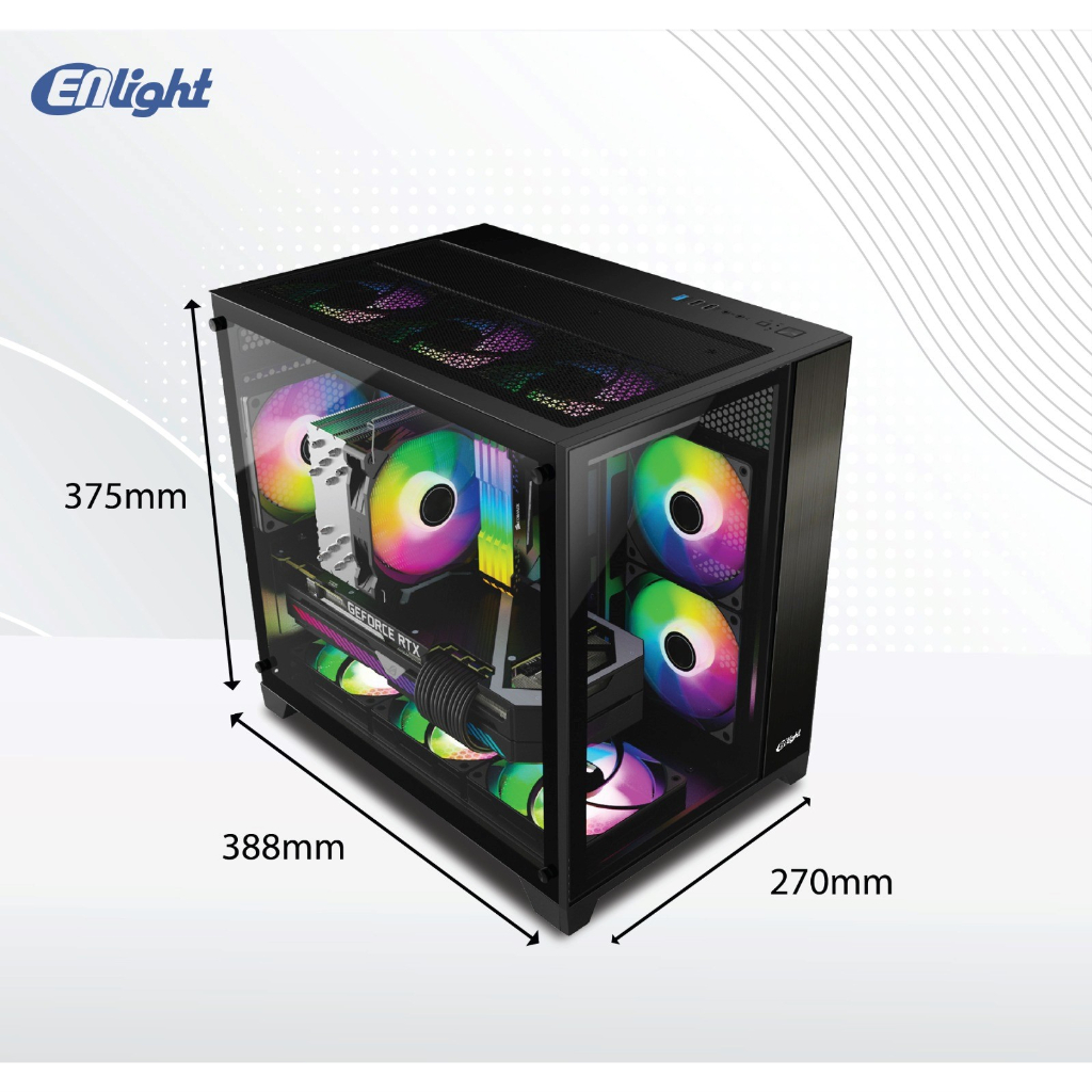 Enlight Z6 Black / White Micro ATX Casing PC Gaming