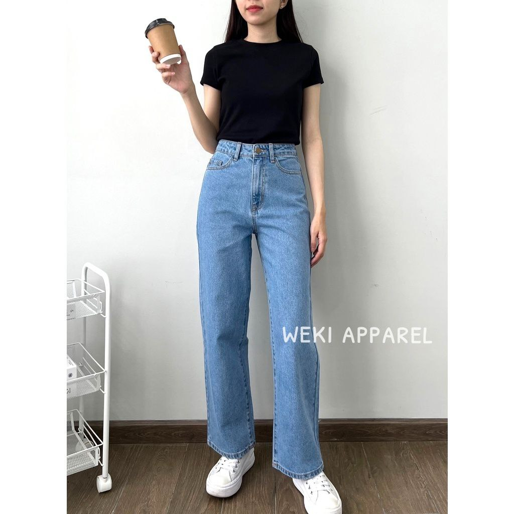 Weki Highwaist Loose Kulot Jeans Boyfriend Straight Medium