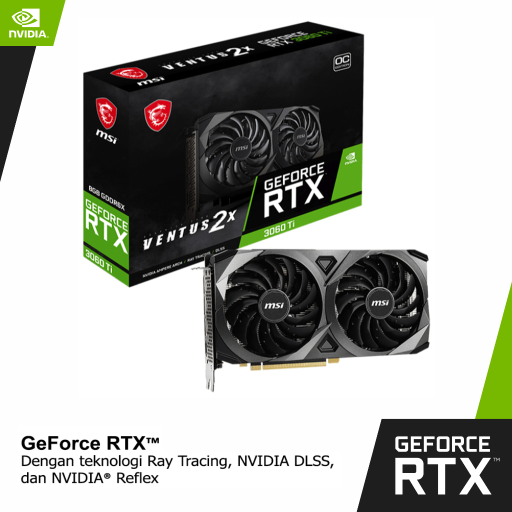 VGA MSI GeForce RTX 3060 Ti VENTUS 2X 8GD6X OC | RTX 3060Ti 8GB GDDR6X