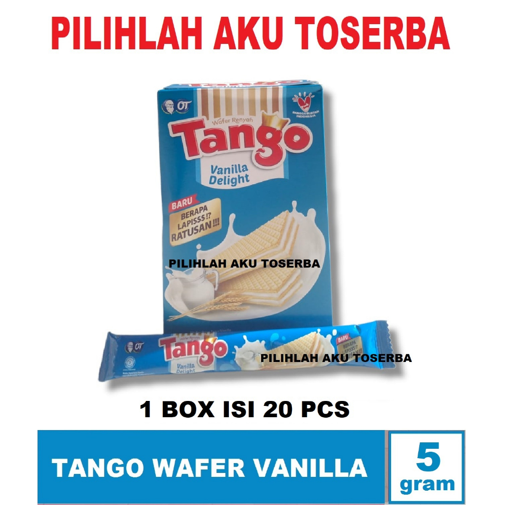 Tango Wafer VANILLA isi 20 pcs @ 5 gr - (HARGA 1 BOX)