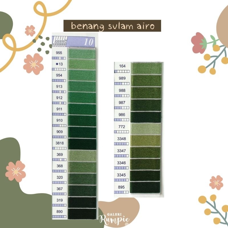 [AIRO] Benang Sulam Embroidery Airo - Hijau (Airo Katalog 10)