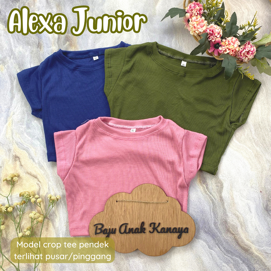 4-5 TH KAOS ANAK ALEXA JUNIOR CROP TEE ANAK ATASAN ANAK PEREMPUAN