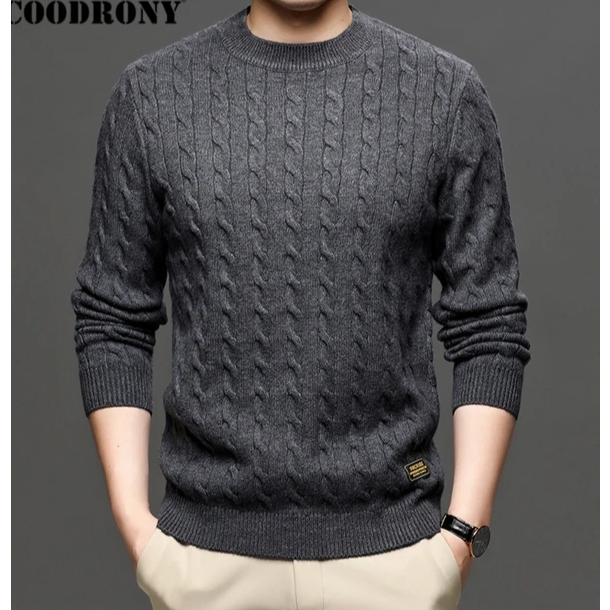 kaos sweater rajut  premium tebal kable pria&amp;wanita