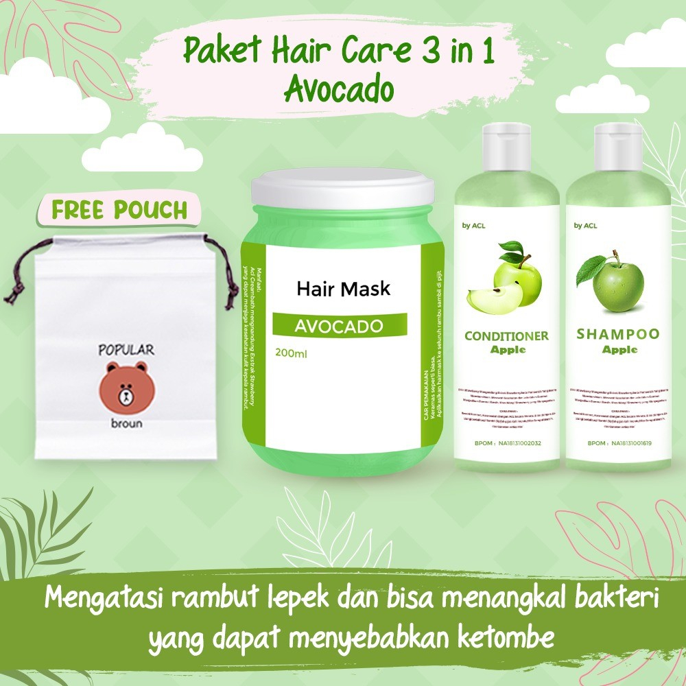 [BPOM] PAKET HAIR CARE 3IN1 / PAKET HEMAT HAIR CARE / HAMPERS HAIR MASK FREE POUCH / HAMPERS HAIR CARE ISI 3 PCS