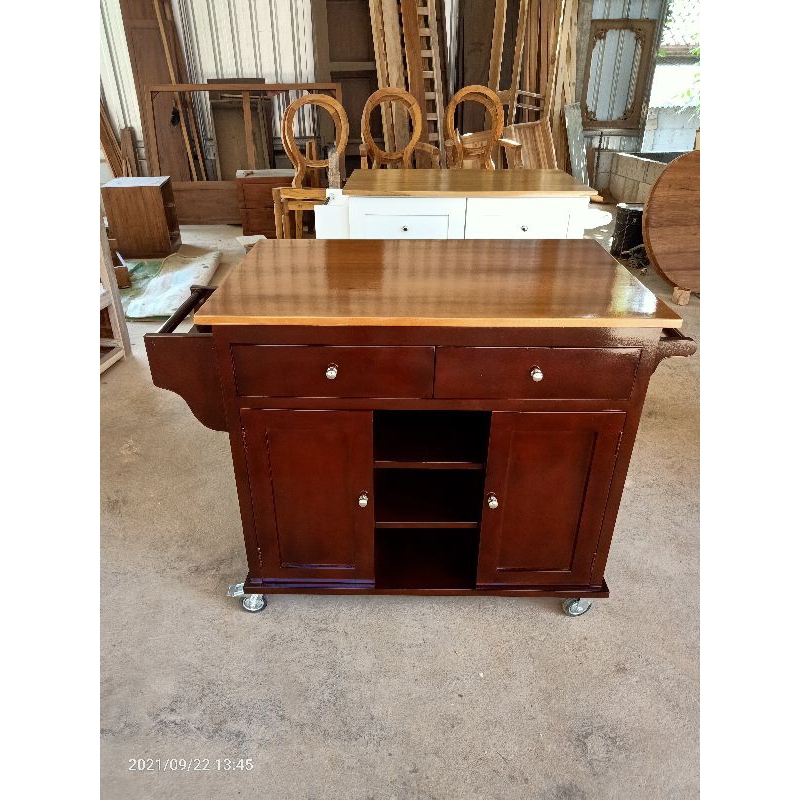 Meja dapur minimalis dorong kayu / meja dapur kitchen