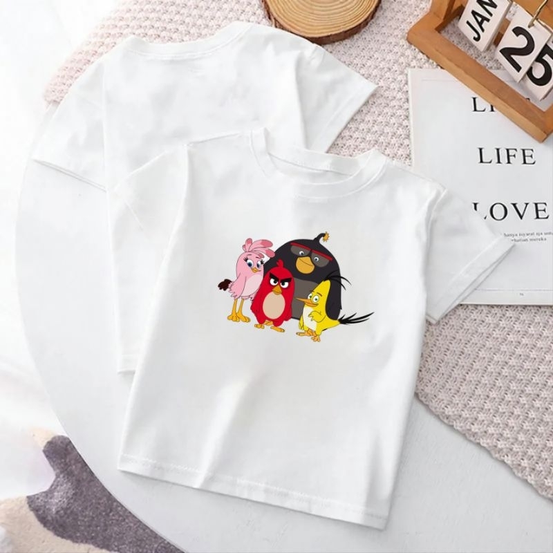 Kaos Baju Anak Angrybird 4 Baju Oblong Anak Lengan Pendek Pakaian Atasan Anak 2-16Th Cod