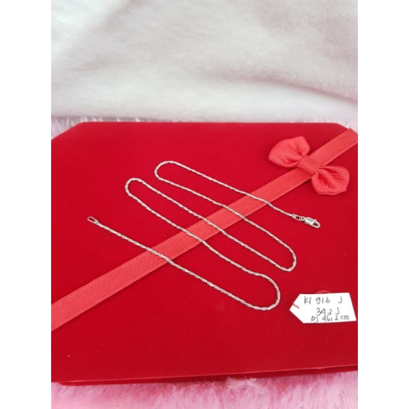 KL913J342J Kalung model italy plintir emas  putih asli berat 4.800 pj 46,2cm kadar 75% 17k toc 750HW