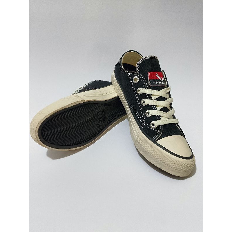 HAGAMO INDONESIA - HAGAMO GALAXY LOW BLACK & WHITE - Sepatu Sneakers Casual Original Brand Lokal - S