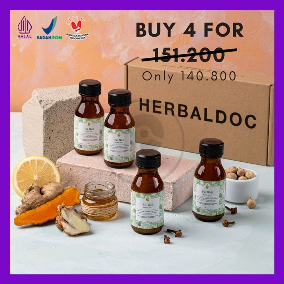 

FIT WELL PROMO 4 TRAVEL SIZE HERBALDOC Jus Jamu Kesehatan Obat Herbal